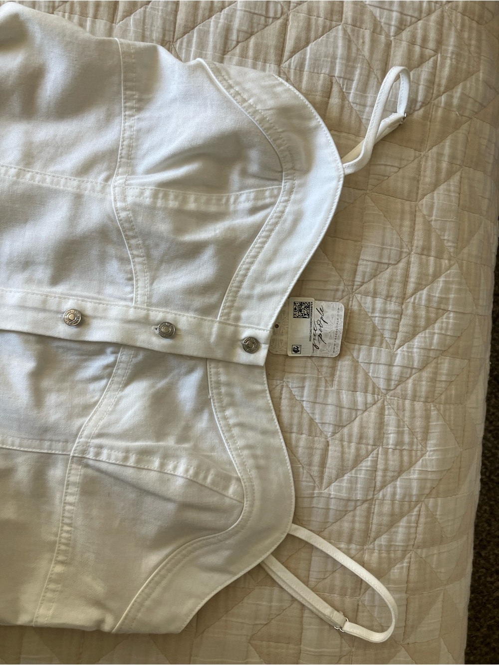 NWT Free People White Button-Front A-Line Maxi Skirt - Picture 4 of 9